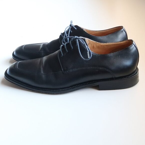 Brooksfiel Men's Italian Black Leather Lace-up Oxford Derby Formal Dress Shoes - Picture 15 of 15